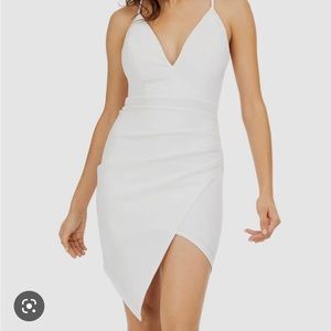 Emerald Sundae White Lace-Back Bodycon Dress